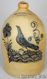 W.H. FARRAR & CO. / GEDDES, N.Y. Stoneware Bird Jug by W.H. Farrar & Co., circa 1860, Stoneware, sold May 2006