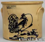 J. & E. NORTON / BENNINGTON VT Stoneware Rooster Crock by J. & E. Norton, circa 1855, Stoneware, sold May 2006