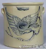 Riedinger & Caire, RIEDINGER & CAIRE / POUGHPEEKSIE, NY Stoneware Crock w/ Eagle & Banner