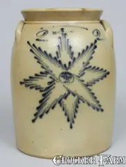 T. Harrington, T. HARRINGTON / LYONS Stoneware Starface Crock, circa 1860, Stoneware