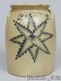 T. HARRINGTON / LYONS Stoneware Starface Crock by T. Harrington, circa 1860, Stoneware, sold May 2005