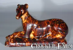John W. Bell, JOHN W. BELL / Waynesboro, Pa Redware Pottery Whippet, circa 1880, Redware