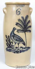 John Burger, JOHN BURGER / ROCHESTER Stoneware Bird Churn, circa 1860, Stoneware