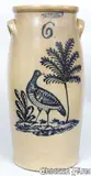 John Burger, JOHN BURGER / ROCHESTER Stoneware Bird Churn, circa 1860, Stoneware