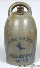 Palatine, PALATINE POTTERY Co. / PALATINE / W. VA Harvest Jug, circa 1875, Stoneware