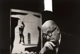 René Burri, Le Courbusier in his studio, 35 Rue de Sèvres, Paris 1959