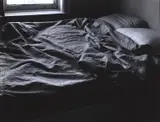 Neal Slavin, Bedroom, 1960s, Vintage silver print on semi-matte paper, flush-mounted in original passe-partout