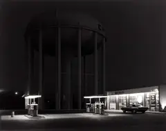 George Tice, Petit's Mobil Station, Cherry Hill, New Jersey 1973, 1973, Gelatin Silver Print, printed 1989 on double-weight semi-matte paper, flush-mounted on cardboard