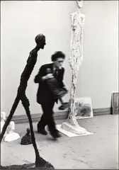 Henri Cartier-Bresson, Alberto Giacometti at Maeght gallery, Paris 1961, 1961, Gelatin silver print, printed 1989 on double-weight semi-matte paper