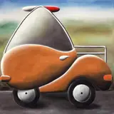 Andreas Schulze, "Vespa Service", 1998, Acryl auf Leinwand