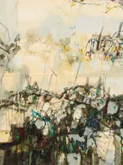 "März" by Hubert Berke, 1961, Mischtechnik auf Leinwand, sold Dec 2016