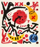 Ohne Titel by A. R. Penck, Farblithografie auf Japan, sold Dec 2016