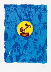 Bourse by Jörg Immendorff, 1999, Farbserigrafie auf Hahnemühle (Wasserzeichen), sold Dec 2016