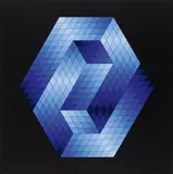Gestalt Blau by Victor Vasarely, 1970, Farbserigrafie auf Karton, sold Dec 2016