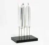 Energetische Plastik by Adolf Luther, 1984, Plexiglas und Stahl auf schwarz lackierter Holzplatte., sold Dec 2016