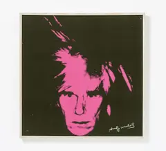 Andy Warhol pink by Andy Warhol, 2002, Farbdruck auf Porzellan in Holzrahmen., sold Dec 2016