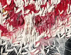 Namhong, Ohne Titel, 2014, Acryl und Papier auf Leinwand
