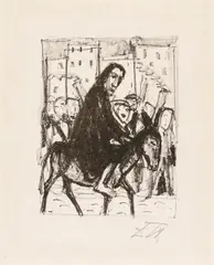Einzug in Jerusalem by Otto Dix, 1960, Lithografie auf Japan, sold Dec 2016