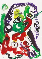 Otto Muehl, Weiblicher Akt (26.3.85), 1985, Gouache auf Aquarellbütten