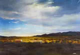 Luigi Rocca, "Jim Gray's Indian country road to meteor crater", 1990, Acryl auf Leinwand