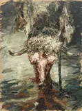 Ralph Fleck, "Schlachthofbild 1/II", 1983, Öl auf Leinwand