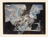 Fritz Winter, Kristalle, 1936, Mischtechnik (Gouache, Lack) auf Seidenpapier