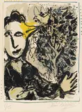 Marc Chagall, Der Maler-Vogel, 1967, Farblithografie auf Arches