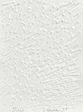 Regen by Günther Uecker, 2001, Prägedruck auf handgeschöpftem Bütten, sold Dec 2016