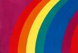 Otto Piene, Rainbow Banner, 1975, Farbserigrafie auf Gewebe