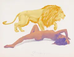 Leo by Mel Ramos, 1971, Farbserigrafie auf leichtem Karton, sold Dec 2016