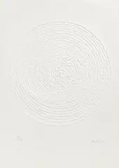 Spirale by Günther Uecker, 1972, Prägedruck auf Büttenkarton, sold Jun 2017