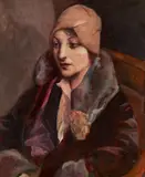 Émile Bernard, Portrait de Martha F, 1936, Öl auf Karton