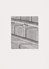 Konrad Klapheck, Patience, 1979, Radierung auf Velin