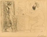 Pablo Picasso, Sculpteur et son Modèle devant une Fenêtre, Radierung auf Velin