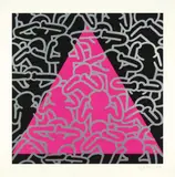 Keith Haring, Silence = Death, 1989, Farbserigrafie auf Karton