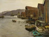 Themistokles von Eckenbrecher, "Im Hafen von Flekkefjord, Norwegen"