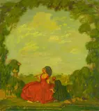 Hanns Pellar, "Der Favorit", Öl auf Karton