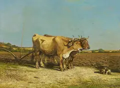Ochsengespann by Rosa Bonheur, Öl auf Leinwand, sold Nov 2016