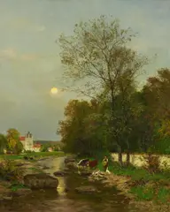 Bachlauf am Niederrhein by Carl Irmer, Öl auf Leinwand, sold Nov 2016