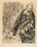 Marc Chagall, Josué lit les paroles de la loi, 1958, Farbradierung auf Velin