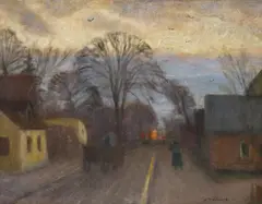 Abendliche Dorfstraße by Otto Modersohn, 1932, Öl auf Leinwand, sold Nov 2016