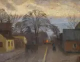 Otto Modersohn, Abendliche Dorfstraße