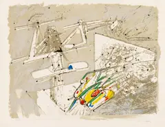 L'Exitateur by Roberto Matta, 1957, Farblithografie auf BFK RIVES (Wasserzeichen), sold Dec 2016
