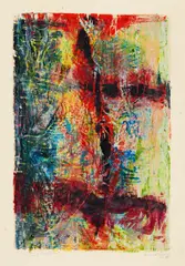 Bernard Schultze, Something is going on, 1955, Farblinolschnitt auf Werkdruckpapier