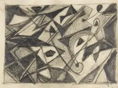 Elysee by Ernst Wilhelm Nay, 1950, Bleistift auf Transparentpapier, sold Jun 2020