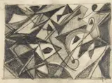 Ernst Wilhelm Nay, Elysee, 1950, Bleistift auf Transparentpapier
