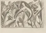 Ernst Wilhelm Nay, Familie, 1943, Bleistiftzeichnung auf Velin