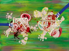 Cornelius Völker, Puttiklatsch 2-XXV, 1998, Acryl auf Leinwand