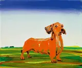 Cornelius Völker, Ohne Titel (Dackel), 1999, Öl auf Leinwand