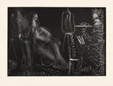 Pablo Picasso, Dans l'atelier, 1966, Aquatintaradierung auf BFK Rives